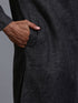 Vastramay Men's Black Cotton Kurta with Pant Set